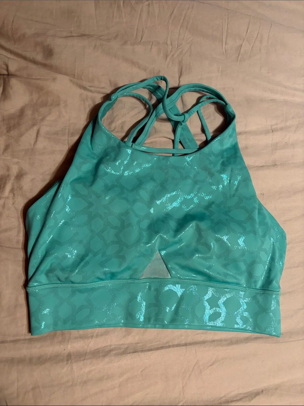 Crowned Athletics Jasmine inspired Teal Mosaic Arabian Nights Sports Bra